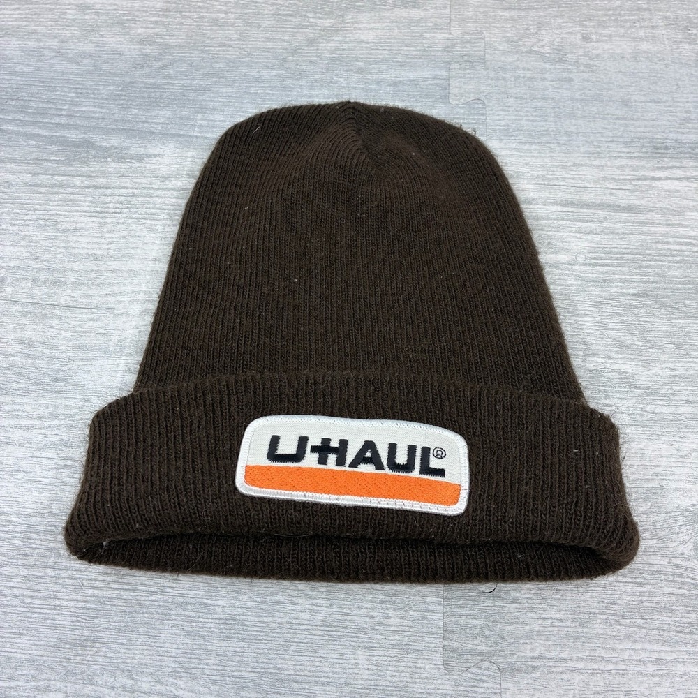 UHAUL Beanie Hat Cap Adult Size Brown Knit Winter Employee Use Uniform
